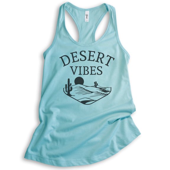 Desert Vibes Tank Top, Ladies Racerback Tank Top, Desert Tank, Camping Tank, Hiking Tank, Mountain Tank, Cancun, Small