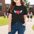 thumbnail image 6 of Piuwrlz Girl Graphic Shirts Tops Girls Short T-Shirts Sleeve Cotton Pullover Black Size 4 Years, 6 of 10