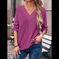 thumbnail image 4 of Camisa de Larga de Otoño para Mujer, Cuello en V, Jersey de Punto, Túnica, Camisa Formal Informal para Mujer Rosa Roja XL, 4 of 7