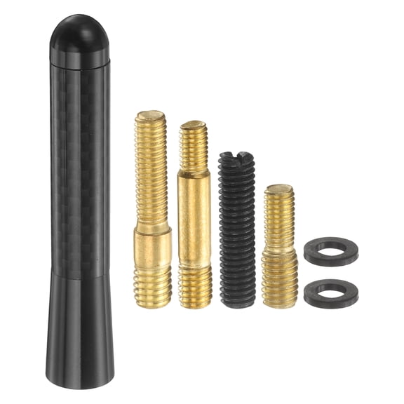 Uxcell Car Short Antenna Carbon Fiber Aluminum Universal Replacement Auto Radio Antenna (3.1", Black) - Conductive & Waterproof, for Cars RVs SUV Trucks
