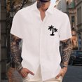 thumbnail image 2 of Yiaimeir Men's Vintage Button Down Bowling Shirts Short Sleeve Summer Beach Shirt，Size M-3XL, 2 of 4