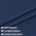 thumbnail image 3 of GlowSol Kitchen Curtains 30"W x 36"L Farmhouse Waffle Cafe Curtain Blackout Half Window Curtain for Bathroom, Navy Blue, Set of 2, 3 of 7