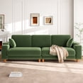 thumbnail image 3 of Patbrela 101" Oversized Corduroy Sofa with Storage, 24" Extra Deep Seat Couch, Comfy Upholstered with Cup Holder, 2 Pillows, Green, 3 of 11
