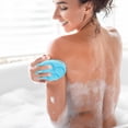 thumbnail image 2 of Unique Bargains 1 Pc Bath Brush Back Scrubber for Bathroom for Shower 4.72"x2.76"x1.34" Blue, 2 of 6