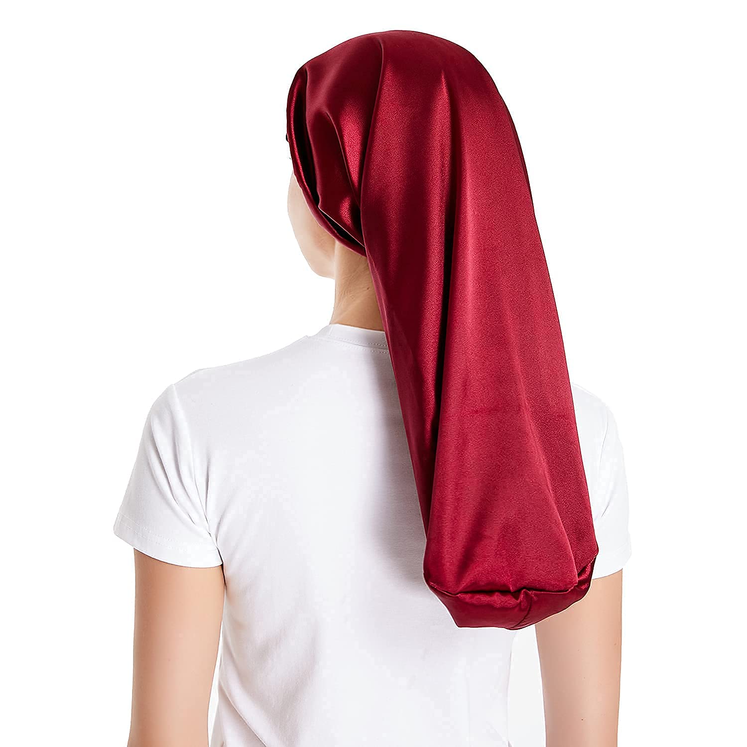 satin bonnet sleep cap silk bonnet red 