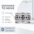 thumbnail image 6 of Two Row CZ Eternity Ring for Women with Spinner Stainless Steel 11 MM Wide Band Ginger Lyne, 6 of 7