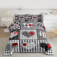 thumbnail image 2 of Homewish Plaid Heart Print Bedding Comforter Set,Happy Velantine'S Day Twin Comforter Sets,Modern Geometric Checkered Bedding Set For Girls Kids,Microfiber Bedroom Decor,2 Pieces, 2 of 8