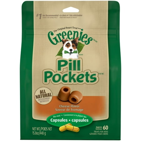 Dogs 8 Ounce Pouches - Greenies Pill Pockets Cheese Flavor Dog Treats, 15.8 Ounce Bag