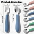 thumbnail image 4 of Tcwhniev 6 Pieces Kids Silverware, Stainless Steel Toddler Utensils with Silicone Handle, Kids Spoons and Forks, Safe Childrens Cutlery, Dishwasher Safe, 4 of 7