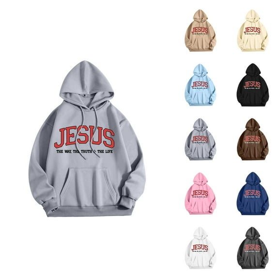 Christian Hoodies for Women 2025 Jesus Hoodie Y2K Graphic Hoodie with Pockets Hooded Sweatshirt Women Pullover