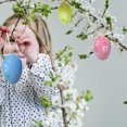 thumbnail image 1 of Huevos de Pascua para colgar 12 piezas Huevos de Pascua para colgar Huevos de Pascua coloridos de plástico con cinta de seda Huevos de Pascua decorativos para colgar al aire libre ANGGREK Otros, 1 of 8