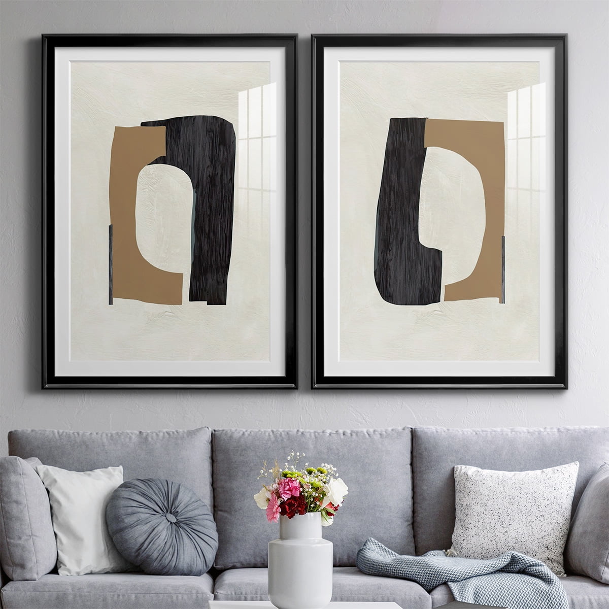 Wexford Home Cardboard Cutouts I Premium Framed Print, 18.5" x 24.5" - Ready to Hang, Black (Set of 2)