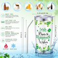 thumbnail image 2 of Irish Shamrocks Tumbler Insulated Irish Tumbler St Patrick''s Day Cups with Lid and Straw 20 oz Stainless Steel Tumbler Gifts for Women Men Friend Holiday Birthday Home Office Use, 2 of 6