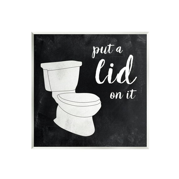 Stupell Industries Put Lid On It Humorous Bathroom Toilet Phrase Graphic Art Unframed Art Print Wall Art, Design by CAD Designs