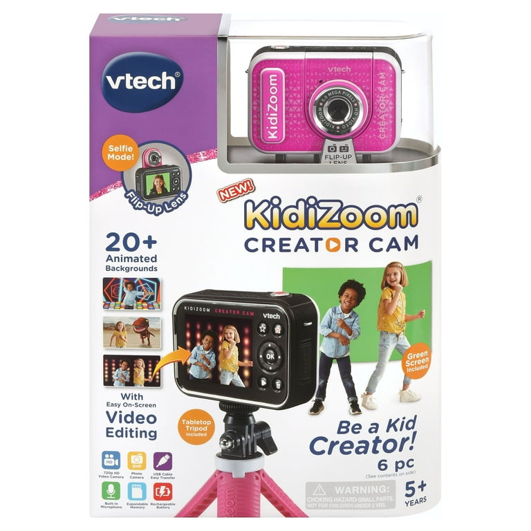 VTech KidiZoom Creator Cam HD Video Kids' Digital Camera, Green Screen 