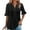 Black, variant on Womens Plus Size Tops Elbow-Length Dressy Blouses Crew Neck Pleated Front Casual Loose Tunic Tops Summer Shirts with Button S-2XL