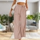 thumbnail image 1 of Pantalones De Pierna Ancha Pantalones de pierna ancha para mujer Moda Sólido Elegante Casual Lady Trajes Pantalones (Rosa M) Cgtredaw Para estrenar, 1 of 6