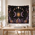 thumbnail image 5 of Golden Sun with Human Face in Starry Night Sky, Mystical Celestial Illustration for Astronomy Fans, Bohemian Wall Art Decor, Housewarming Gift Tapestry Wall Hanging for Dorm and Living Room, 5 of 7