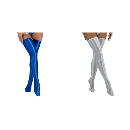 2-Pack Women s Shiny Silk Slippery High Elastic Shiny Thigh Leather Socks Adult Socks Women s Lingerie Corset plus Size Women Lingerie plus Size Stockings for Women Lingerie Pregnancy Lingerie