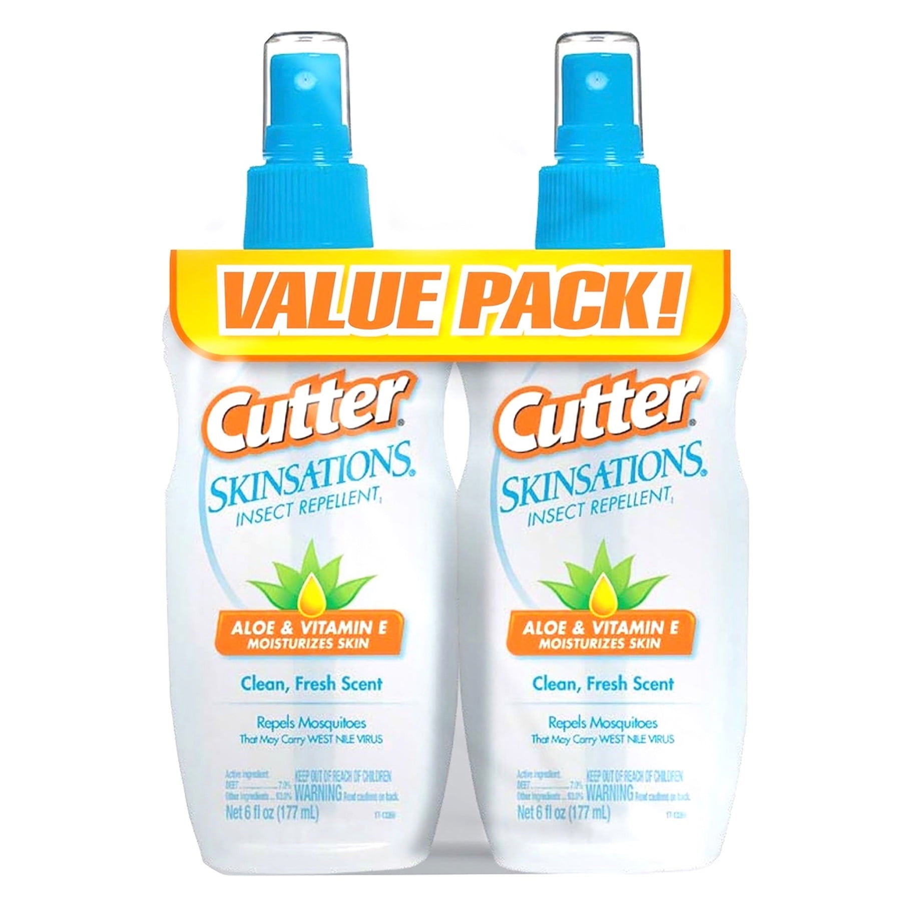 Cutter Skinsations Insect Mosquito Repellent 6oz Pump Spray 7 DEET