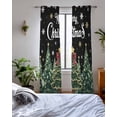 thumbnail image 3 of Black Christmas Sheer Curtains 84 Inch Length 2 Panels Set for Living Room/Bedroom, Snowflake Xmas Christmas Tree Kitchen Curtains Grommet Semi-Sheer Curtains Drapes Voile Window Treatments 42"x84"x2, 3 of 7