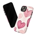 thumbnail image 3 of Pink Woodgrain Heart Phone Case, Cute Valentine’s Day Romantic Love Protective Phone Cover for iPhone 16 15 14 13 12 11 Pro Max Plus Mini, 3 of 6