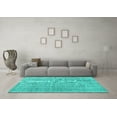 thumbnail image 3 of Ahgly Company Machine Washable Indoor Square Persian Turquoise Blue Traditional Area Rugs, 6' Square, 3 of 4