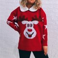 thumbnail image 5 of Utoimkio Women's Christmas Pullover Sweaters for Women Loose Long Sleeve Crewneck Reindeer Print Sweaters Winter Knitted Sweater Outwear Jumper Tops, 5 of 8