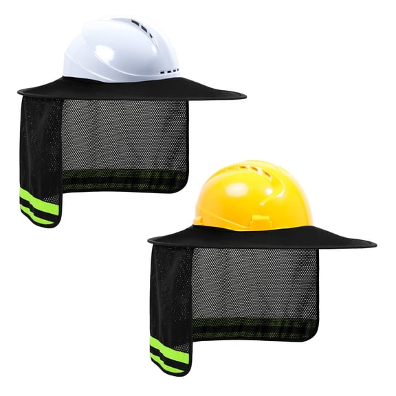 2 Packs, Hard Hat Sun Shade, Full Brim Neck Shield, Hard Hat Not Included