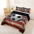 thumbnail image 2 of Erosebridal Teens Sport Soccer Gamer Full Size Comforter Sets 3 Pieces,Boys Abstract Ombre American Flag Bedding Sets,Black Reversible, 2 of 6