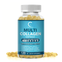 GPGP Multi Collagen for Women & Men - 120 Collagen Capsules - Types I, II, III, V & X for Healthy Skin, Hair, Nails & Joint Support