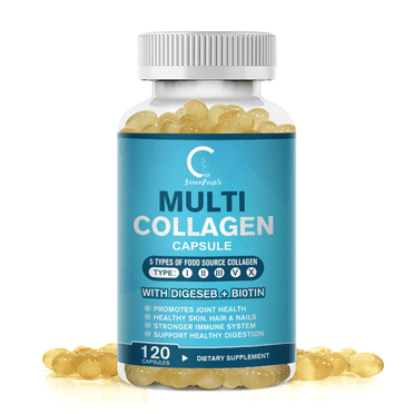 GPGP Multi Collagen for Women & Men - 120 Collagen Capsules - Types I, II, III, V & X for Healthy Skin, Hair, Nails & Joint Support