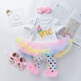 thumbnail image 3 of Mercatoo Baby Girl Carnival Birthday Clothes Toddler Short Sleeve Romper Princess Tutu Skirt+Headband+Leg Warmer+Shoes Outfits, 3 of 9