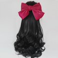 thumbnail image 1 of Peluca (1 lazo) Peluca de fiesta con accesorio para el cabello para mujeres y niñas, pelucas onduladas largas, peluca de pelo sintético, peluca de cosplay para fiesta(Negro natural)(1 pieza), 1 of 4