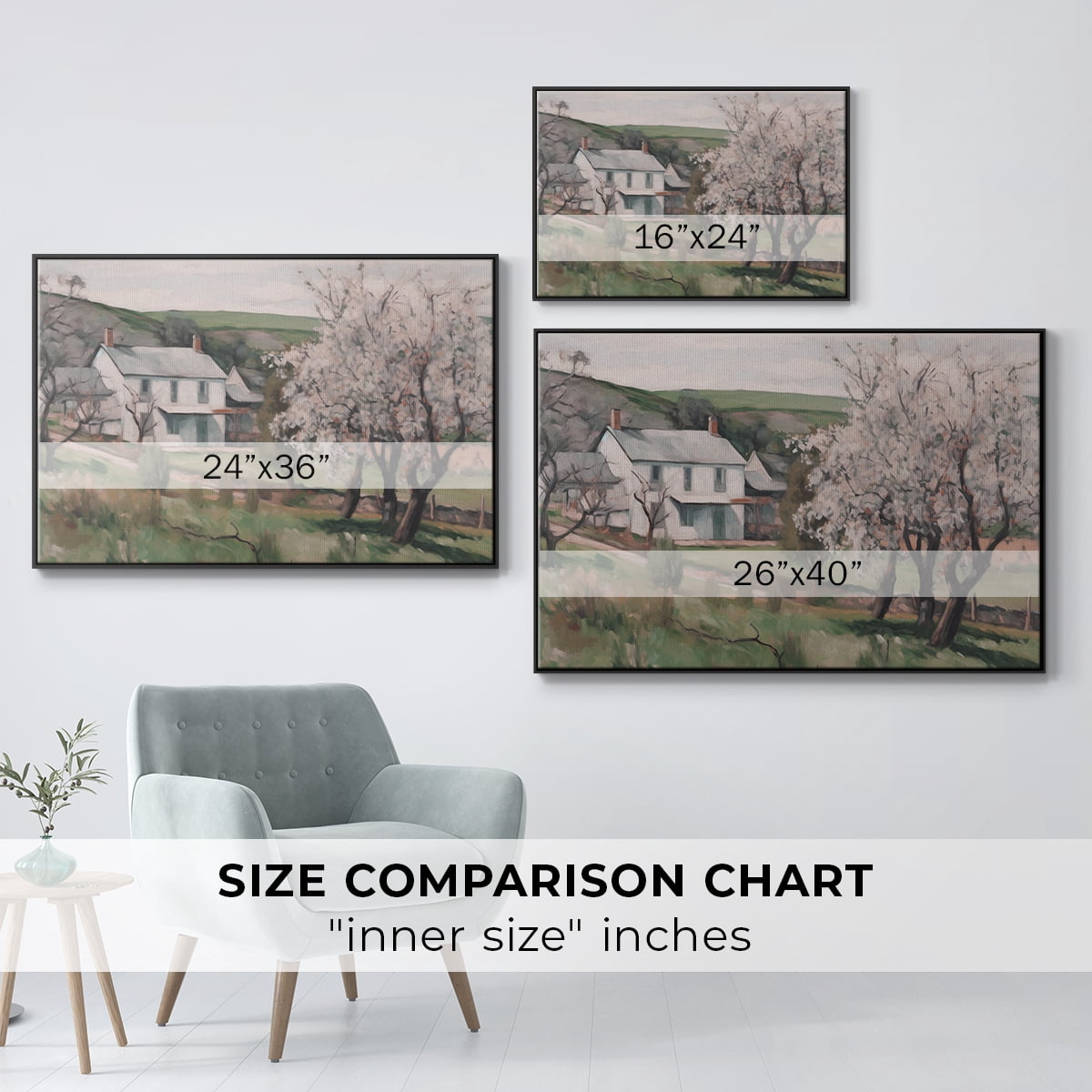 Vintage Landscape-IV By Wexford Home Framed in Black Wood Gallery Wrapped Canvas 27 in. x 41 in.