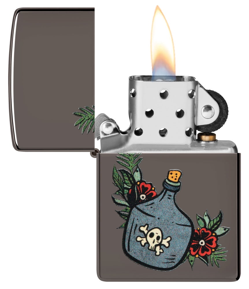 Zippo Moonshine Jug Design Black Ice Pocket Lighter