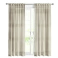 thumbnail image 2 of Leah Faux Linen Back Tab Curtain Panel 52" x 84" in Linen, 2 of 6