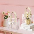 thumbnail image 4 of CEYAZYE 10 Pcs Clear Gift Bags with Handles, Party Favor Reusable Transparent PVC Flower Tote Bag Including Greeting Cards and Ribbon, Ideal for Party Shower Wedding Birthday Shopping (Beige), 4 of 14