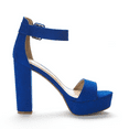 thumbnail image 2 of BURUDANI Women's Party Dress Shoes Ankle Strap Wedding High Chunky Platform Heel Sandals ROYAL/BLUE Size 9.5, 2 of 5