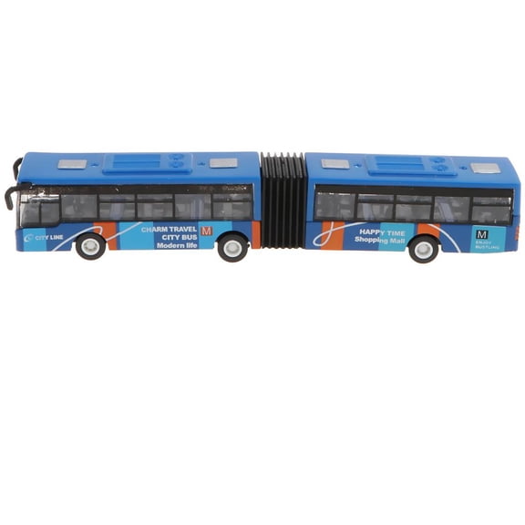 7 Inch Articulated Bus - Pull-Back Toys, Toy Vehicles Race Car , Gifts And Party Favors , Blue, 18 cm