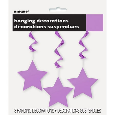 Star Hanging Decorations, 26 in, Purple, 3ct
