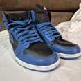 thumbnail image 2 of Jo r-dan 1 Dark Marina Blue 555088 404 Black Blue White Sz Men's 12, 2 of 6