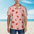 thumbnail image 4 of Balery Cute Strawberry C Print Men's Hawaiian Shirts Short Sleeve Beach Shirt Relaxed Fit Vacation Button Down Shirts-, 4 of 9
