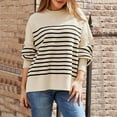 thumbnail image 5 of Yindaity Womens Oversized Sweatshirt Crewneck Sweatshirts Long Sleeve Tops Casual Side Split Beige,M, 5 of 5