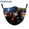 thumbnail image 1 of Mascarilla reutilizable con filtro de Harry Potter para niños, máscara de algodón con válvula de respiración, lavable, de carbón activado, Unisex, 1 of 4