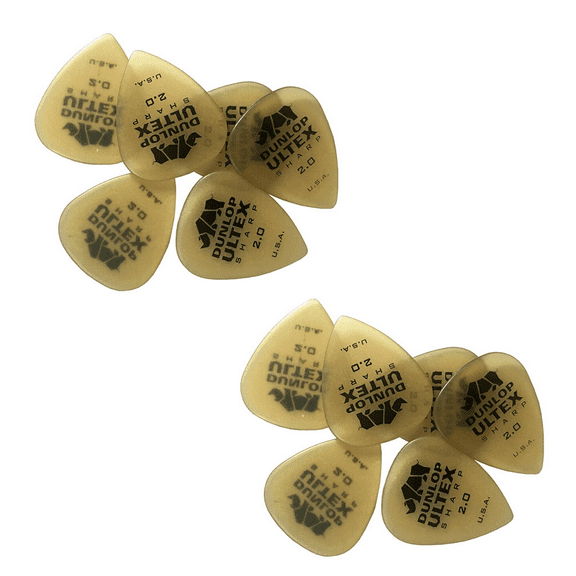 Dunlop Guitar Picks  12 Pack   Ultex Sharp  2.0mm  extra heavy  433P2.0