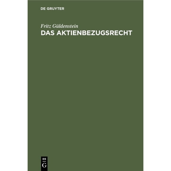 Das Aktienbezugsrecht, (Hardcover)