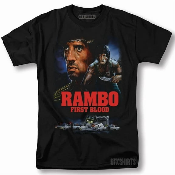 Rambo Shirt First Blood Movie Classic Retro Vintage Graphic Design T-Shirt