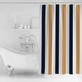 thumbnail image 2 of Orange Navy Blue Striped Shower Curtain, 72" x 72", Modern Abstract Waterproof Bathroom Curtain Washable Shower Curtain Set with 12 Hooks, 2 of 6