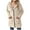 Beige, variant on Winter Coats for Women Solid Faux Coats Long Sleeve Pockets Fleece Warm Zip up Jacket Casual Trendy Outerwear S-2XL